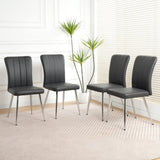 Modern Charcoal PU dining chair, cloth upholstered chair, electroplated metal chair legs, suitable W210P224293