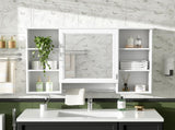 3-in-1 Bathroom Mirror Cabinet, 41-inch Wall Mounted Medicine Cabinet with Adjustable Shelf & Soft N710P358613K