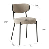 Boucle modern kitchen dining chair Bentwood covered with ash veneer Chair back, metal with black W210P147498
