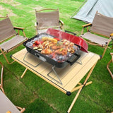 Portable Charcoal Grill Outdoor Tabletop Grill Small Barbecue Smoker Folding BBQ Grill with Lid for 00244294