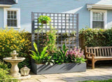 43" x 16" x 70" Gray Metal Raised Garden Bed Galvanized Planter Box with Trellis for Garden 64008592