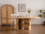59 Inch Oval Dining Table for 4-6 Oval Table Kitchen Modern Oval Dining Room Table with 2-Layer W3081P338358