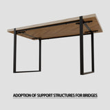59 " dining table modern industrial rectangular MDF light , 4-6 people, 1.5" thick engineering 84043575