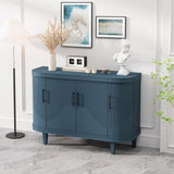 Modern Curved Sideboard 47.2-Inch Decorative Storage Cabinet Wooden Console Table Coffee Bar Cabinet W757P190337