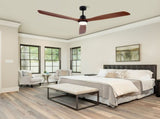 72 Inch Ceiling Fan with LED Light, 3Blade Black Walnut Wooden Fan, DC Motor, 6Speed & 1/4/8H W3816P585758