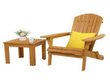 Folding Wooden Adirondack Lounger Chair with Natural Finish 54748532
