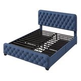 ZNTS Upholstered Platform Bed Frame with Four Drawers, Button Tufted Headboard and Footboard Sturdy Metal WF306746AAC
