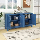 ZNTS Large Storage Space Sideboard, 4 Door Buffet Cabinet with Pull Ring Handles for Living, Dining 39069160