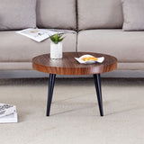 Modern Round Coffee Table - Annular Texture, Durable and Robust With a Diameter of 23.6 W2920P226079