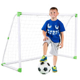 ZNTS 6' x 4' Soccer Goal Training Set with Net Buckles Ground Nail Football Sports 22590076
