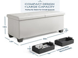 Ottoman Storage Bench, Faux Leather 30" Storage Ottoman Bench, White 33081247