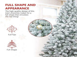Artificial 5ft Flocked Christmas Tree with 600 PVC Branch Tips, Pine cone*27pcs, memory wireiron 67157534