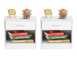 2pcs Night Stands with Drawer White 45067661
