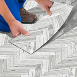 40 Pcs Grey Wood Grain Flooring Tiles Self-Adhesive PVC Floor,Waterproof & Wear-Resistant,Easy DIY 13822980