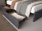 Full Bed Frame, Storage Headboard with Charging Station, Solid and Stable, Noise Free, No Box Spring W2129P262892