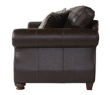 Leinster Fabric Upholstered Nailhead Loveseat in Espresso T2574P196594