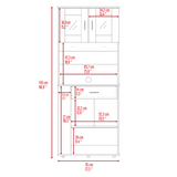 Pantry Cabinet 67" H, Two Doors, One Drawer, Two Storage Shelves, Two Internal Shelves, Three B097120774