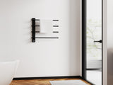Black Heated Towel Rack for Bathroom,Wall Mounted with Intelligent Touch Screen Timer, 4-Bar Towel 22057104