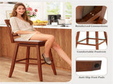 2-Pack 29" Swivel Bar Stools - Solid Rubber Wood Frame, Ergonomic Curved Backrest 59551607