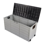 ZNTS 75gal 260L Outdoor Garden Plastic Storage Deck Box Chest Tools Cushions Toys Lockable Seat 26633405