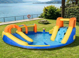 6-in-1 Inflatable Water Slide Bounce House Kids Jumping Castle with Slide, Basket, Pool, Climbing 40378251