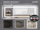 72"x36" LED Bathroom Mirror, Front-Lit and Back-Lit, 3 Color Tem Adjustable, Brightness Memory, 44295018
