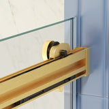 Bypass shower door, sliding door,soft close system, with 5/16" tempered glass and Brushed Gold W2122P225213