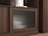 Modern Bar Cabinet with Rotating top, Counter Height Dining Cabinet with 6 Storage space and 2 12047102