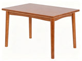 Foldable Extendable Dining Table, Solid Rubber Wood Kitchen Table with Drop Leaf, Mid-Century W3101P577357