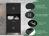 70.9" High Freestanding Tall Bathroom Cabinet with a Drawer, 2 Cabinets, 4 Soft-Close Doors, 2 N729P272001B