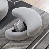 39"W Oversized Swivel Chair with moon storage ottoman for Living Room, Modern Accent Round Loveseat W83489913