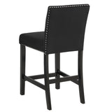 5pc Counter Height Dining Set Square Faux Marble Table Upholstered Chairs Tufted Nail head Wooden B011P243216