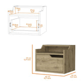 Florence Floating Nightstand with Drawer and Dual-Shelf Display B128P148915