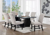 ZNTS Unique Contemporary Gray Boucle Fabric Set of 2pc Dining Chairs Black Wooden Legs Parson Side Chair B011P234754