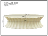 35.04 inch Oval Coffee Table Vintage Sturdy Fiberglass Table For Living Room Apartment Office No W876P408744