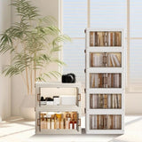 1 Piece Four Tier Folding Organizer with Lid and Door on Wheels, Collapsible Plastic Small 76616134