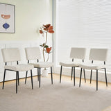 Modern Beige simple dining chair Fabric Upholstered Chairs home bedroom stool back dressing chair W210132727