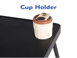 Adjustable Personal Table with Cupholder & Ipad Tablet Holder, Black 70057456