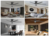 52 inch Ceiling Fans with Lights, Large Air Volume Ceiling Fans with Reversible Quiet DC Motor and 00384247