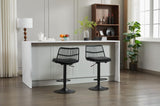 Set of 2 Rattan Bar Stool, 360 Swivel Bar Chair, Counter Height Chair with Footrest for Kitchen, W1752P217911