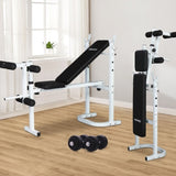 ZNTS Weight Bench with Adjustable Workout Bench and Barbell Rack and Leg Developer, Foldable Weight Bench 25252986