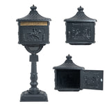 ZNTS Mailbox Cast Aluminum Black Mail Box Postal Box Security Heavy Duty New W2505P151718