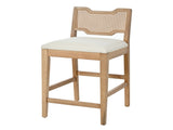28" Farmhouse Barstools Set of 2,Upholstered Armless Iron Counter Stools with Natural Rattan N762P411404D