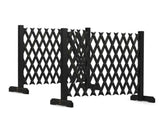 Set of 2 Retractable Cedar Wood Fences Flat-Bottom Style Black 64850953