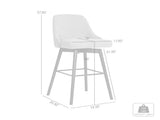 Cylis 26" Swivel Black Wood Counter Stool in Light Gray Fabric B2736P511333