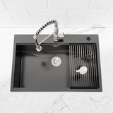 Kitchen Sink 36"x19" Multifunctional undermount Flying Rain Waterfall S304 Stainless Steel Handmade 72452196