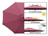 Outdoor 9ft Patio Umbrella with Crank Handle and Push Button Tilt, Outdoor Market Umbrella with 8 12798130