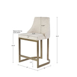26"H Upholstered Counter Stool with Metal Base B035129476