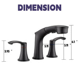 Widespread Pull Out Sprayer Bathroom Faucet, 2-handle Bathroom Sink Faucet W1224P185045