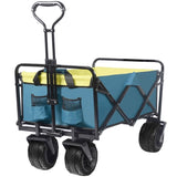 ZNTS Collapsible Heavy Duty Beach Wagon Cart Outdoor Folding Utility Camping Garden Beach Cart with 25294068